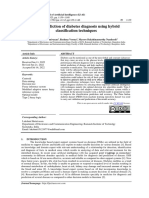 Early Prediction of Diabetes Diagnosis Using Hybrid Classification Techniques