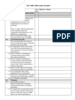 ISO 14001-2004 Audit Checklist