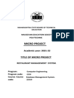 DBMS Micro Project