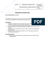 QF 001 - Metal Detector Verification Sheet