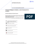 Critical Intelligence Studies A New Framework For Analysis