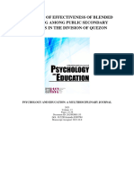 The Level of Effectiveness of Blended Learning Among Public Secondary Schools in The Division of Quezon