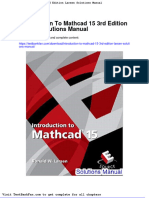 Full Download Introduction To Mathcad 15 3rd Edition Larsen Solutions Manual