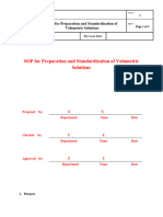 SOP For Preparation and Standardization of Volumetric Solutions