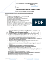 BE3255 Basic Civil and Mechanical Engineering Important Questions