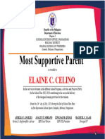 Certificate Most Supportive