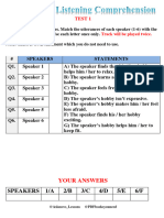 Check Your Listening Comprehension - Matching Speakers