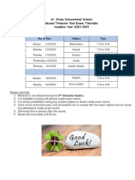 Second Trimester 23-24 Exam Timetable