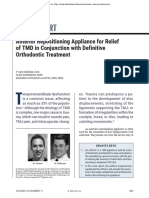 Anterior Repositioning Appliance For Relief of TMD in Conjunction With Definitive Orthodontic Treatment