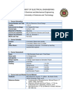 EE-313 Electronic Circuit Design Course Outline - Fall2022 - VF