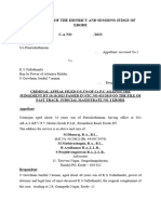 Criminal Appeal - Memorandum of Revision