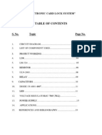 Electronic Card Lock System Final Year Ece Project Report