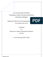 Ece481-Microwave and Optical Communication Laboratory Manual