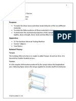 To Perform Torsion Test On Mild Steel and Cast Iron PDF