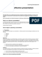 Planning An Effective Presentation: Learning Development