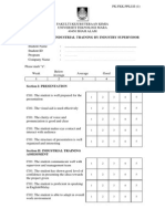 Industrial Training Presentation Evaluation Form - Industry SV