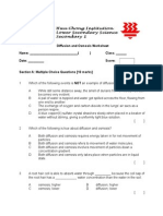 Diffusion and Osmosis Worksheet