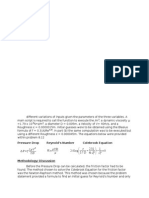 2 D ℜ= 2.0 log 3.7 D + 2.51 ℜ + 1 = 0: ∆ P=f Lρ V Ρ Vd μ ε f f