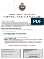 Tasmania Police Consent To Check and Release A National Police Certificate