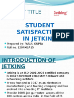 Project Title: Student Satisfaction in Jetking