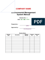 Environmental Management System Manual: Company Name