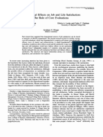 Judge, Locke, Durham, & Kluger, 1998 - Dispositional Effects On Job and Life Satisfaction - The Role of Core Evaluations