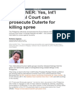 Yes, Int'l Criminal Court Can Prosecute Duterte For Killing Spree