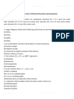 Cbse Test Paper-01 CLASS - X Science (Chemical Reactions and Equations)