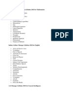 Airports Authority of India Syllabus 2018 For Mathematics