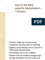 Instructions in The Early Generations vs. Instructions in The 21 Century