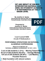 Impact of Sim-Mod (Strategic Intervention Material and Module Combined) On Students' Academic