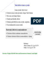 Point Defects Ionic Crystals: Electronic Defects in Semiconductors