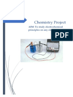 Chemistry Project: AIM: To Study Electrochemical Principles On Any Electrochemical Cell