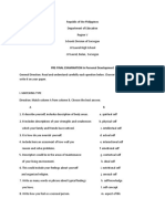 PRE-FINAL EXAMINATION in Personal Development