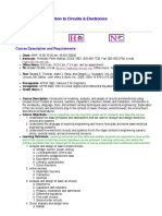 ECEN 2250, Introduction To Circuits & Electronics, Fall 2011 - Course Description PDF