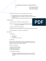 A Lesson Plan in Teaching Types of Sentence According To Function