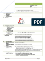 Daily Lesson Plan: School Grade Level 7