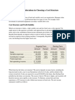 CVP Considerations in Choosing A Cost Structure