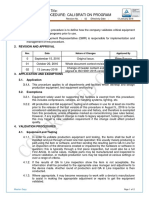 PRO-CAL-01 Measuring Equipment Calibration Program