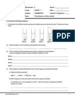 WS 4 IG I Chemistry BEHAVIOUR OF METALS