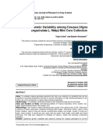 Genetic Variability Among Cowpea (Vigna: Unguiculata L. Walp) Mini Core Collection