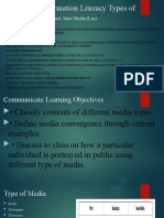 Media and Information Literacy Types of Media:: Print, Broadcast, New Media (Lec)