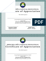 Declamation Certificate of Participation