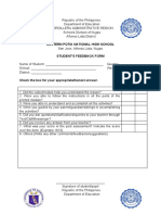 Feedback Forms For Modules