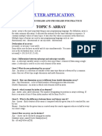 Icse Computer Application: Topic 5-Array