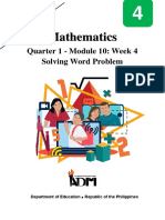 Mathematics: Quarter 1 - Module 10: Week 4 Solving Word Problem