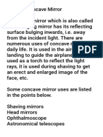 Uses of Concave Mirror PDF