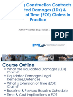 Managing Construction Contracts Liquidated Damages (LDS) & Extension of Time (EOT) Claims in Practice