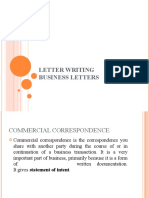 Letter Writing Business Letters
