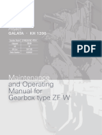 Maintenance: and Operating Manual For Gearbox Type ZF W